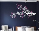 Plum Blossom Branch Wall Decal with Loving Birds Nursery Vinyl Tree Stickers